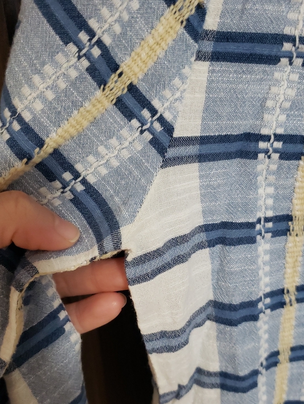 Ace & Jig top in Honor textile: Blue & White Plaid Long-Sleeve Top,Large - Picture 6 of 9